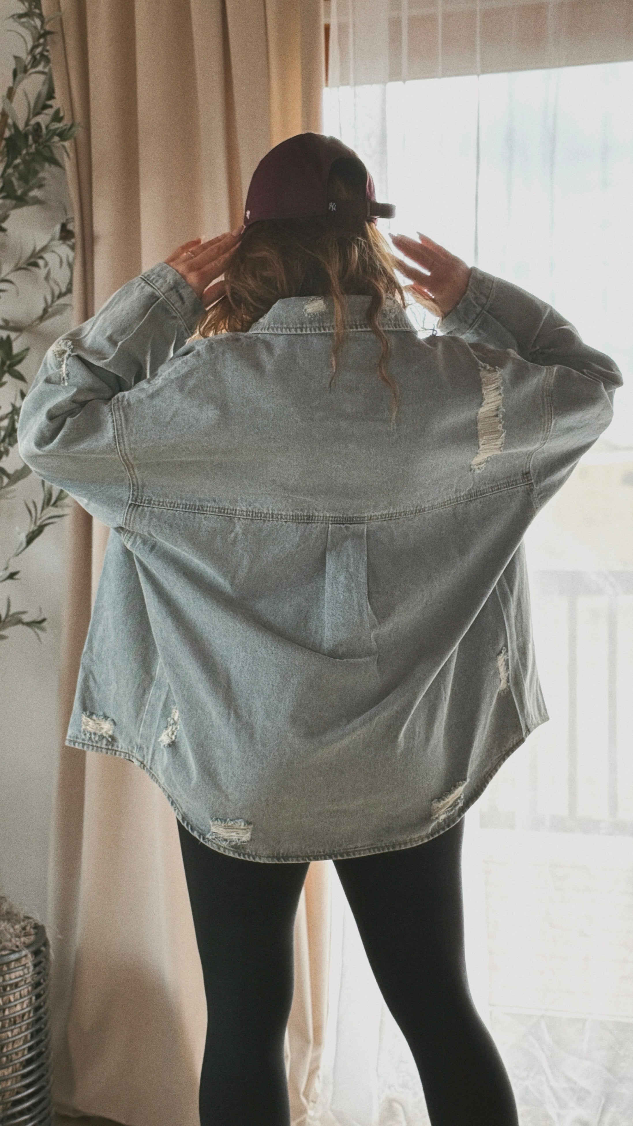 Washed Denim Oversized Jacket