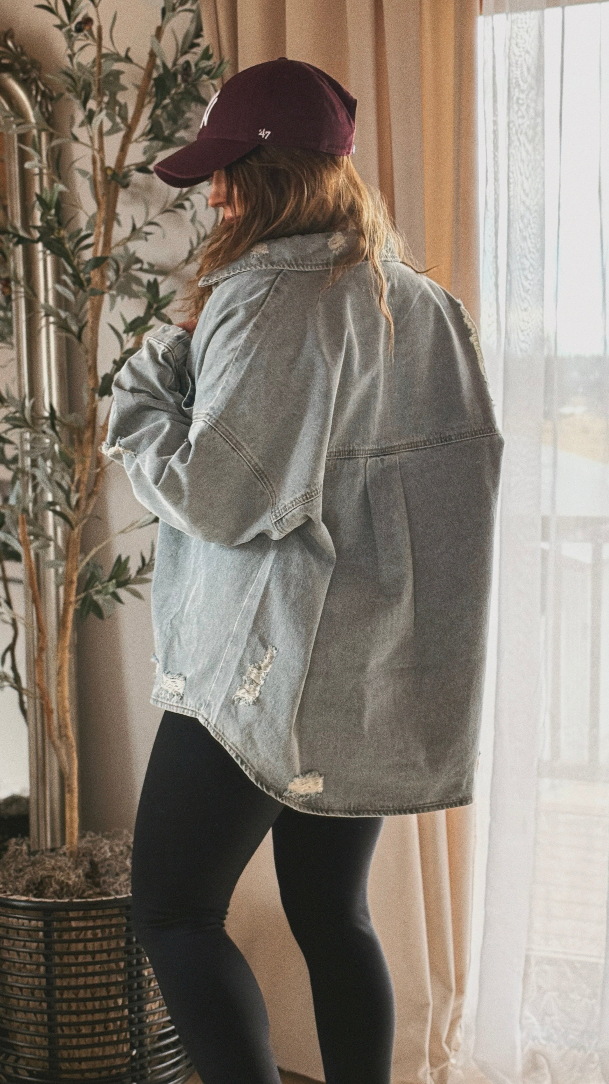 Washed Denim Oversized Jacket