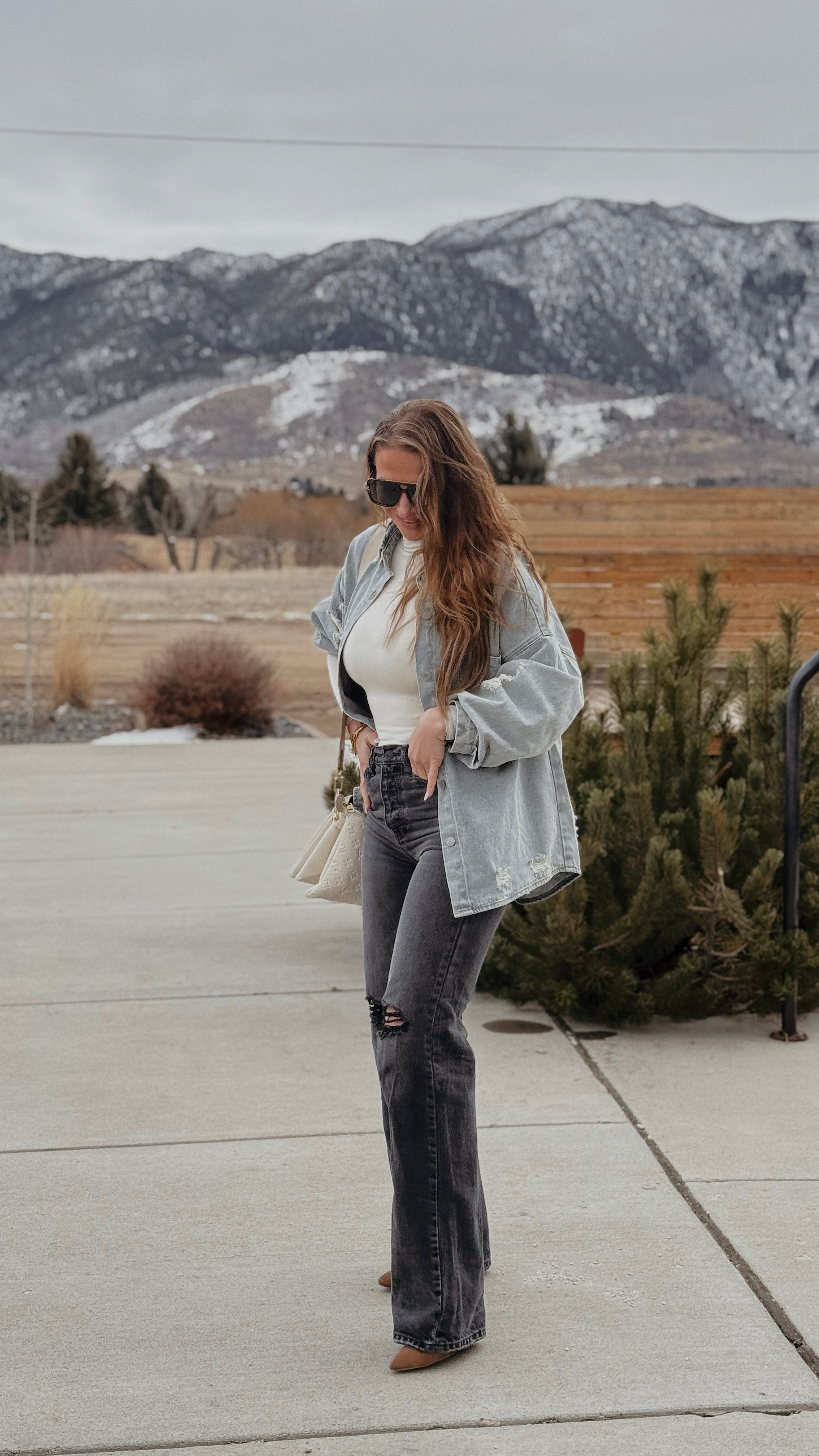 Washed Denim Oversized Jacket