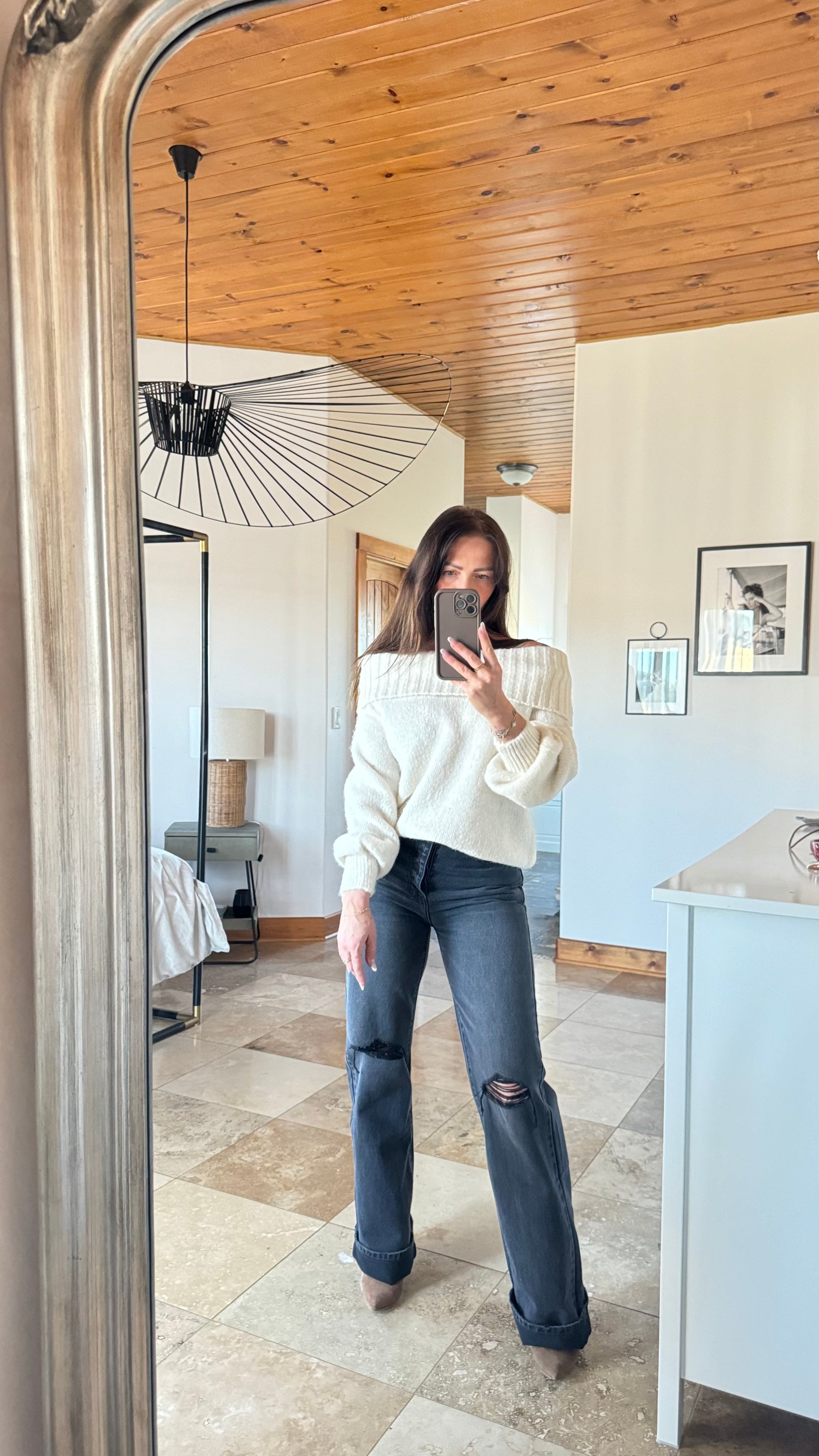 Gray Ultra High Rise Jeans (34" INSEAM)