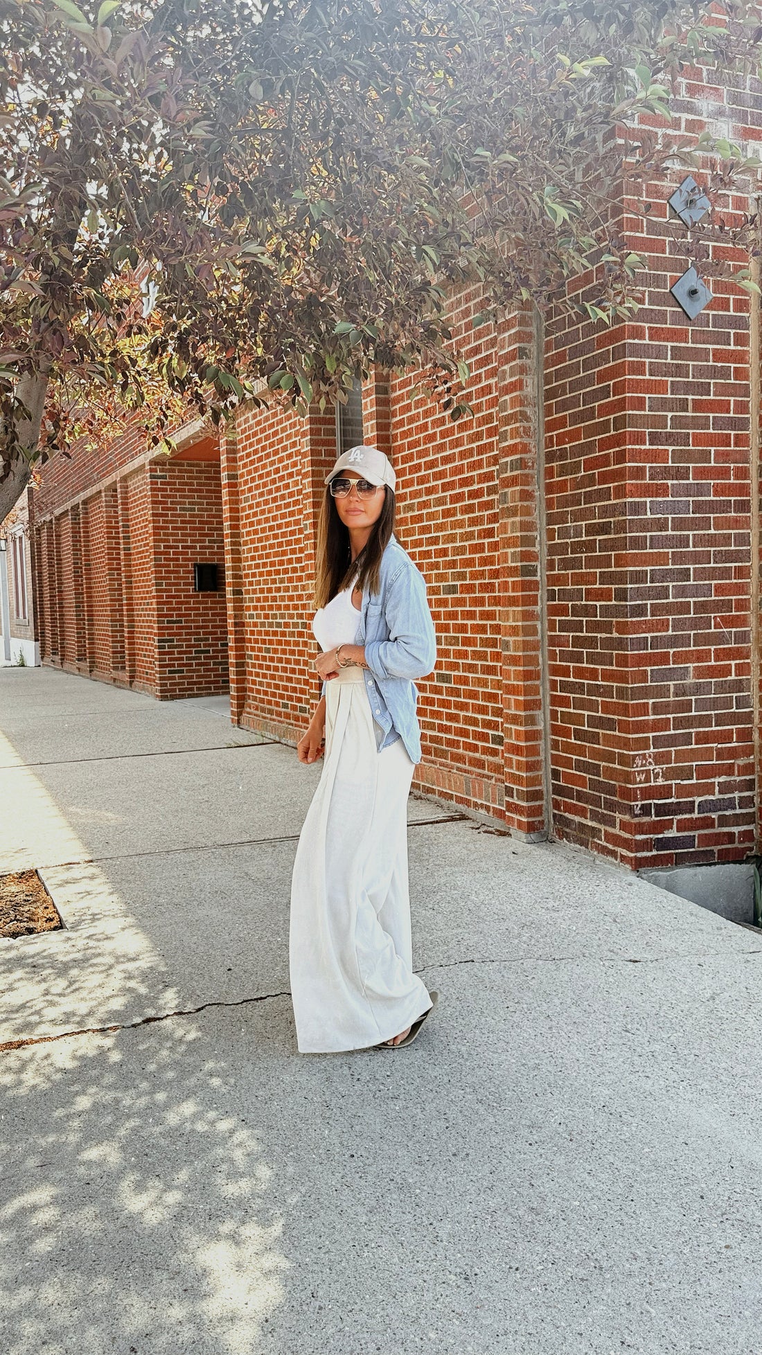 Aveline Wide-Leg High Waist Flowy Pants with Pockets – Neutral, Lightweight &amp; Comfy