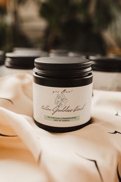 Grass-fed tallow face moisturizer with Helichrysum and Frankincense in glass jar