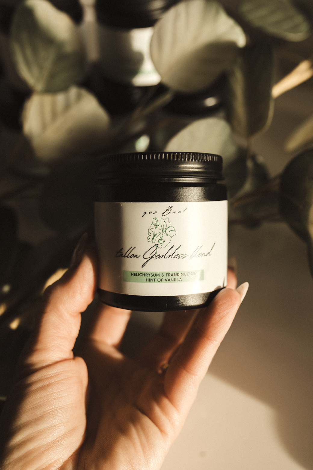 Grass-fed tallow face moisturizer with Helichrysum and Frankincense in glass jar