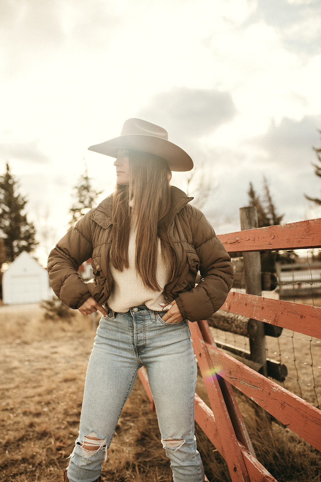 Brandy Cropped Zip Up Cargo Puffer Jacket