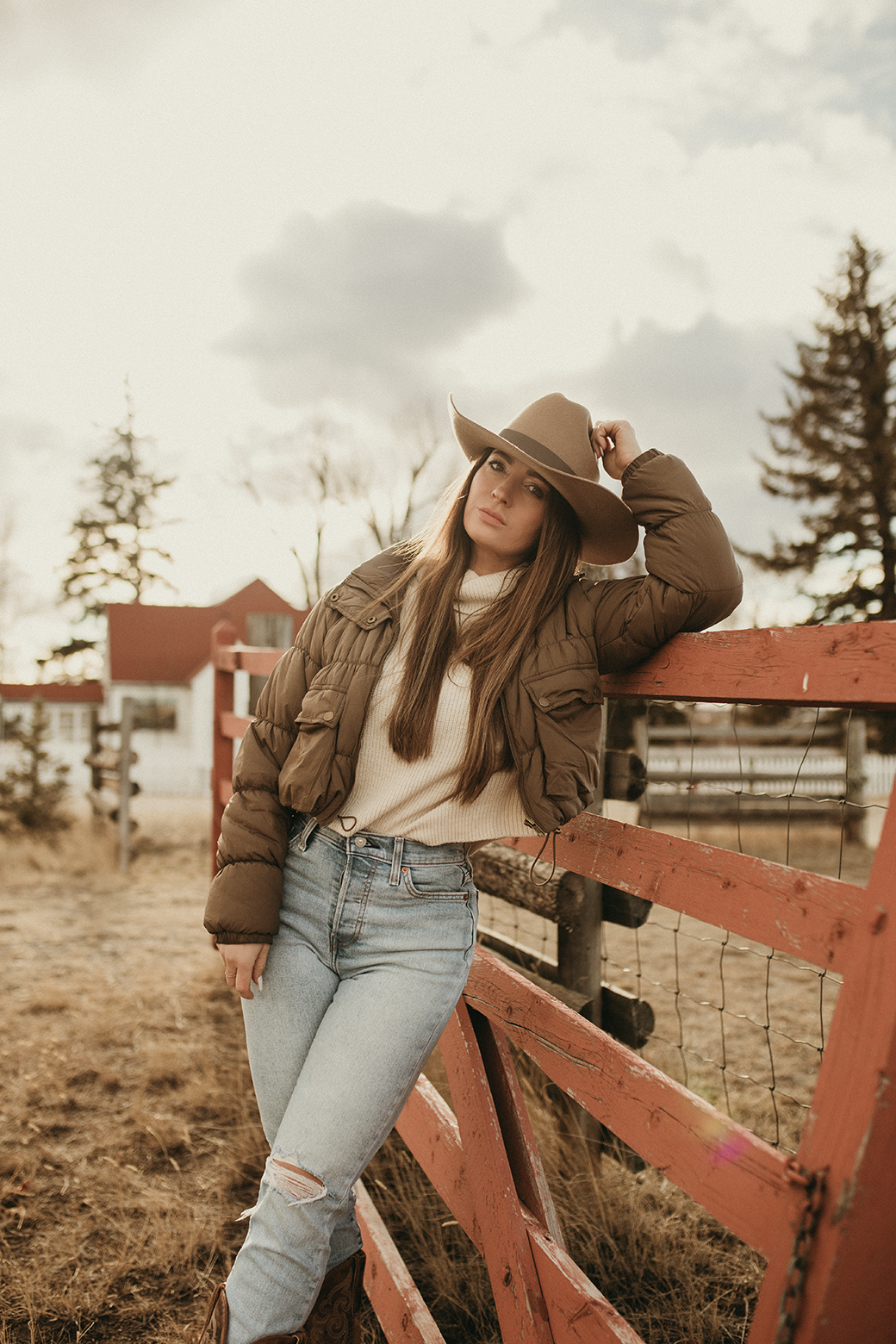 Brandy Cropped Zip Up Cargo Puffer Jacket