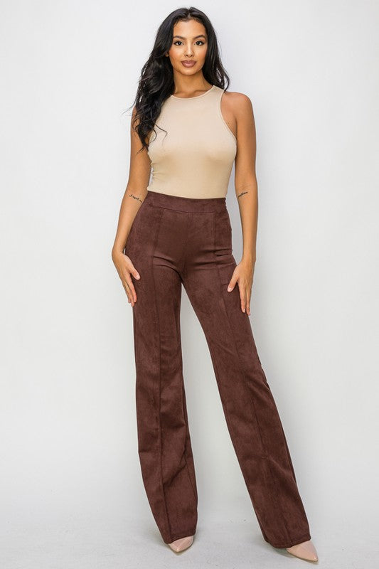 Hailey High Waisted Suede Pants