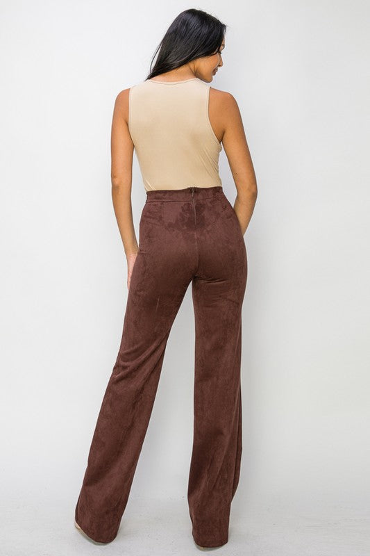 Hailey High Waisted Suede Pants