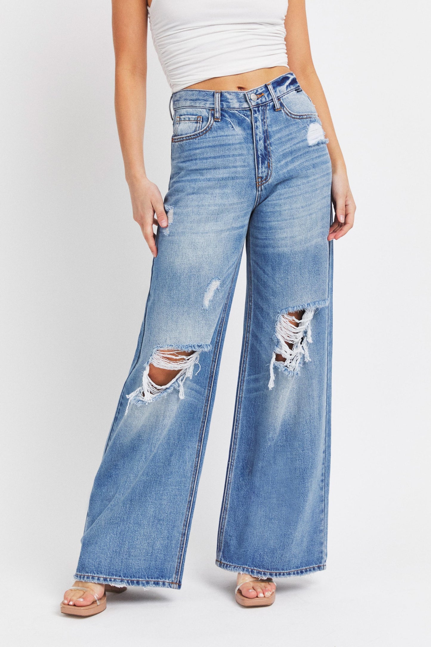 Wide Leg High Rise jeans