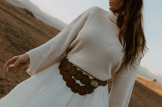 Lyra Turtleneck Bell Sleeve Cropped Sweater