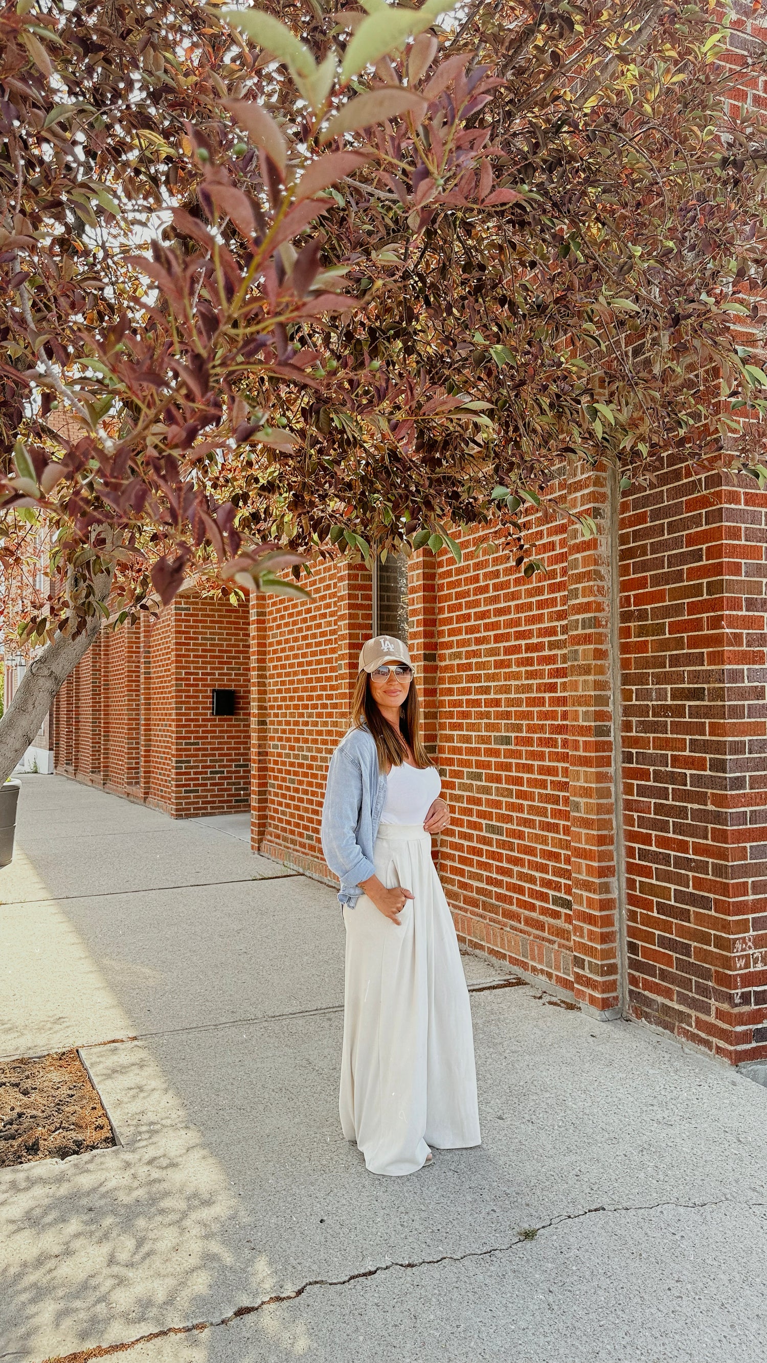 Aveline Wide-Leg High Waist Flowy Pants with Pockets – Neutral, Lightweight &amp; Comfy