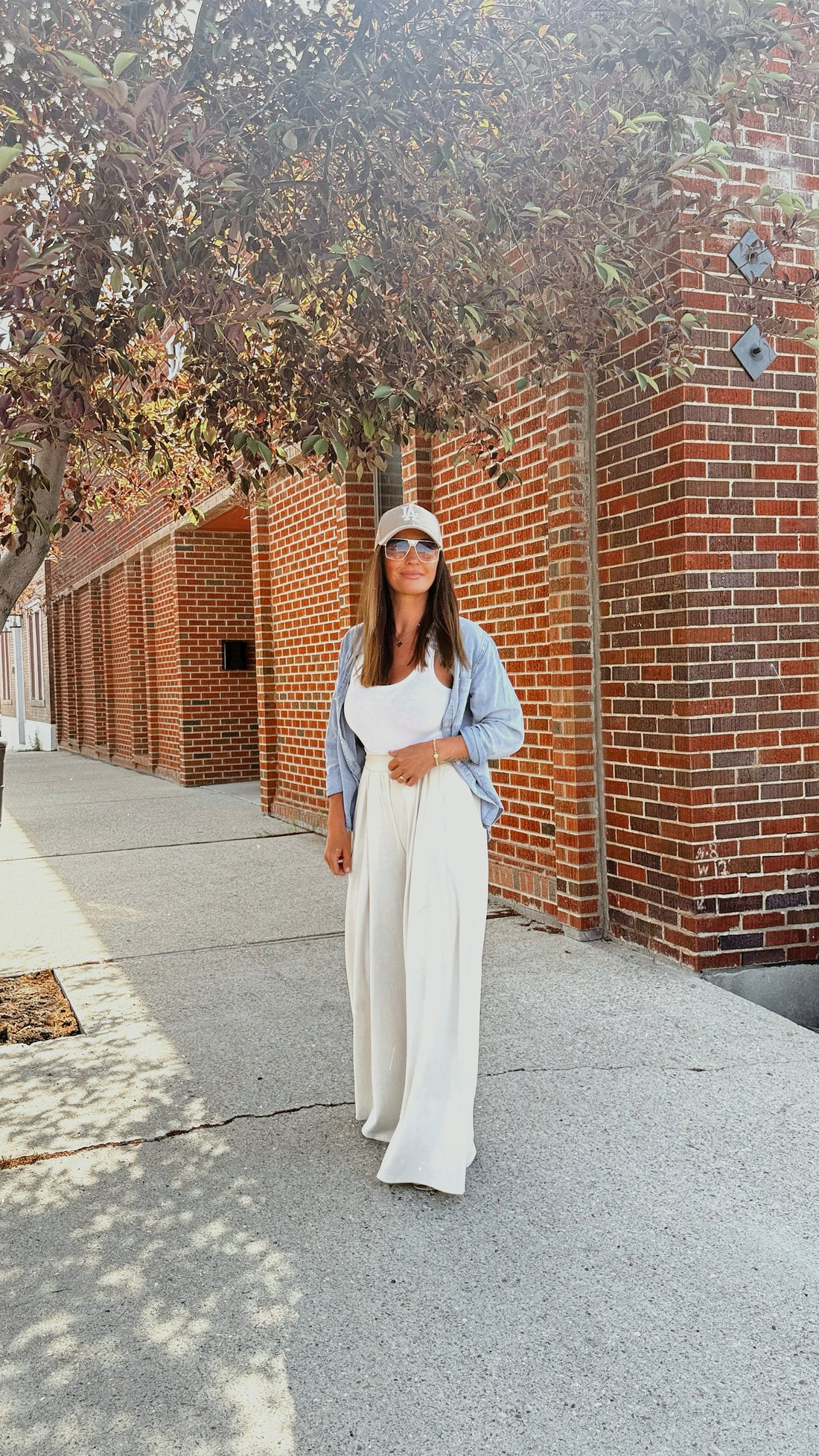 Aveline Wide-Leg High Waist Flowy Pants with Pockets – Neutral, Lightweight &amp; Comfy