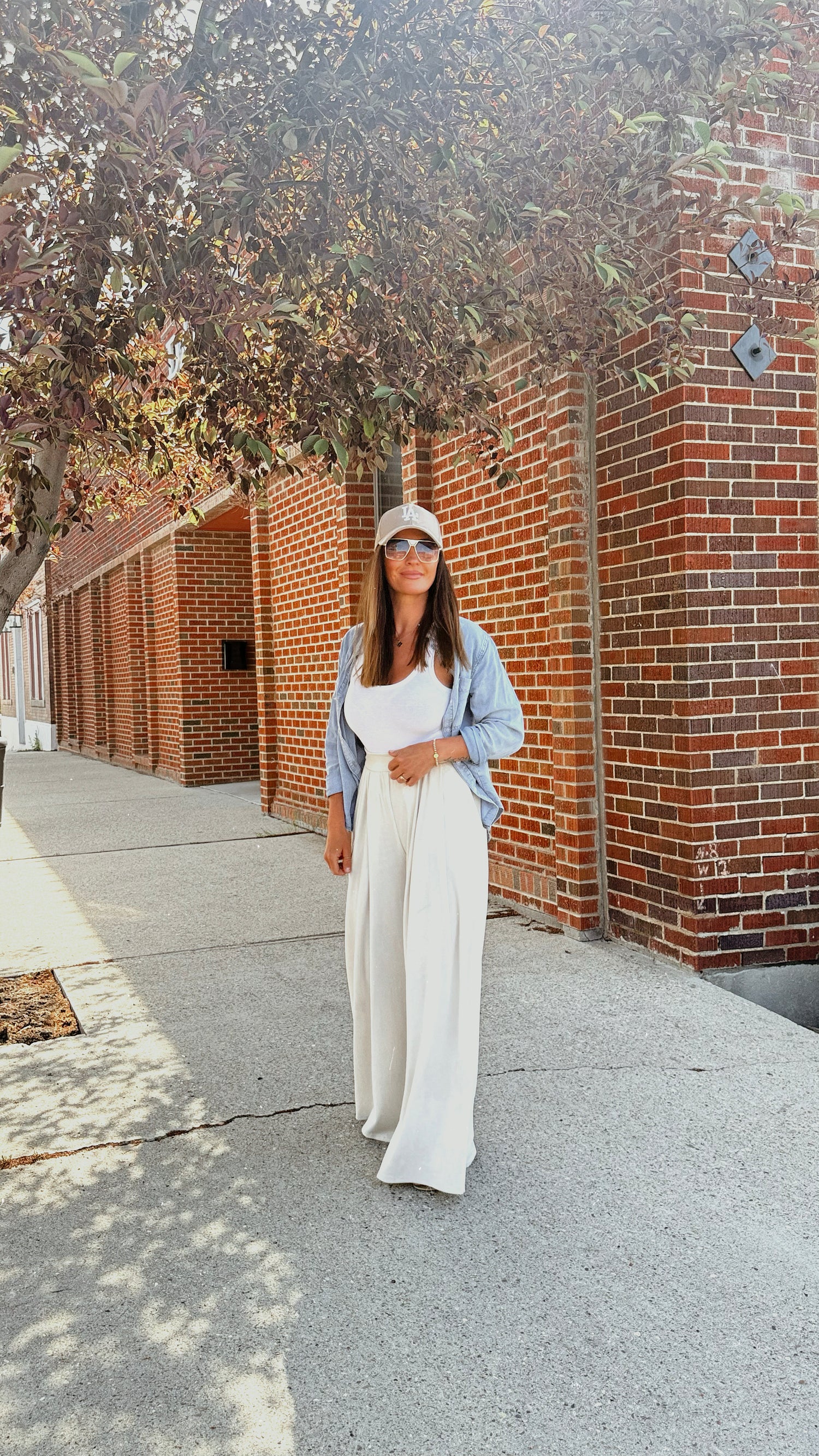 Aveline Wide-Leg High Waist Flowy Pants with Pockets – Neutral, Lightweight &amp; Comfy