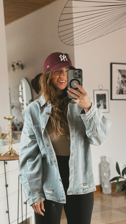 Washed Denim Oversized Jacket
