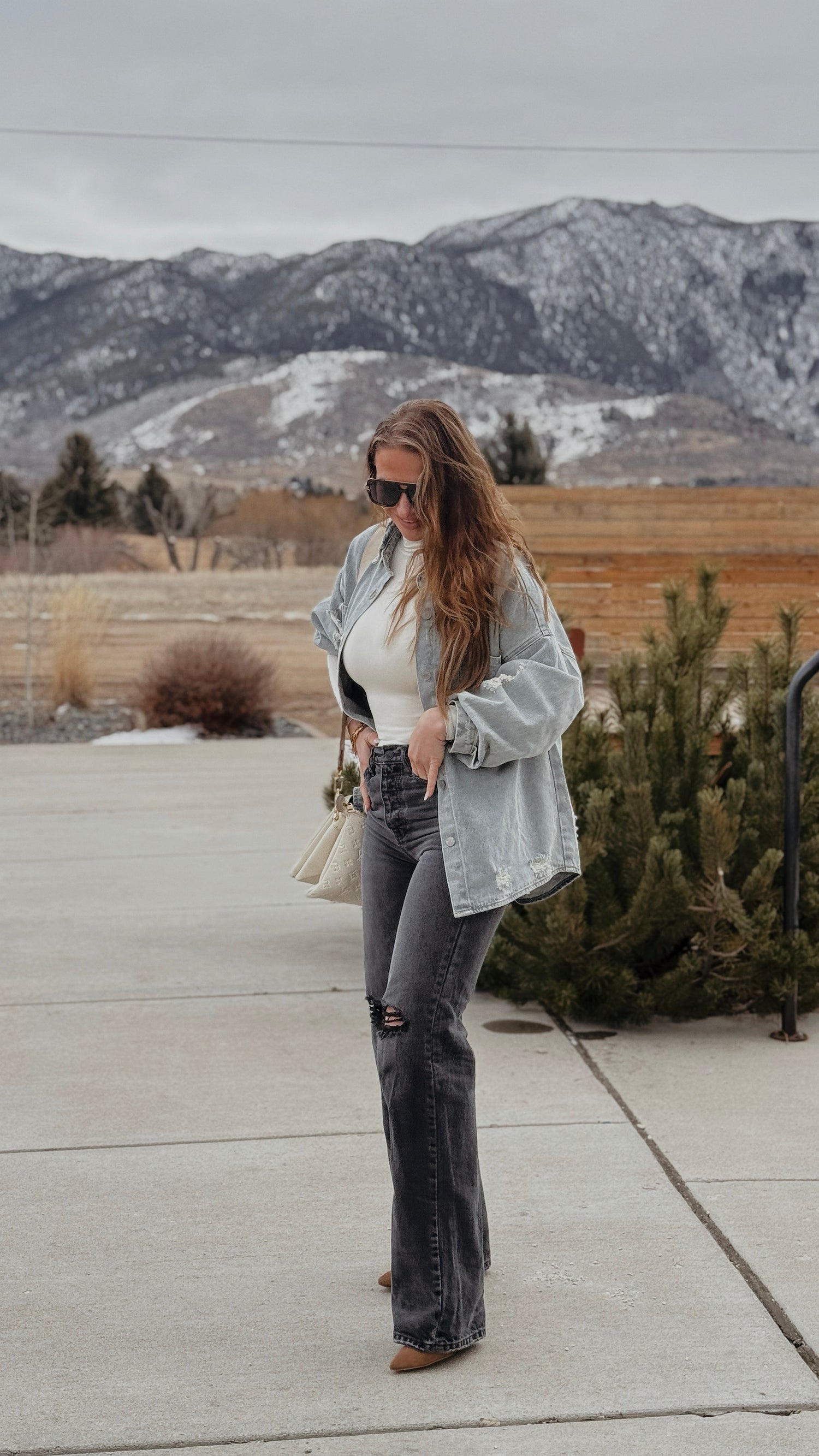 Washed Denim Oversized Jacket