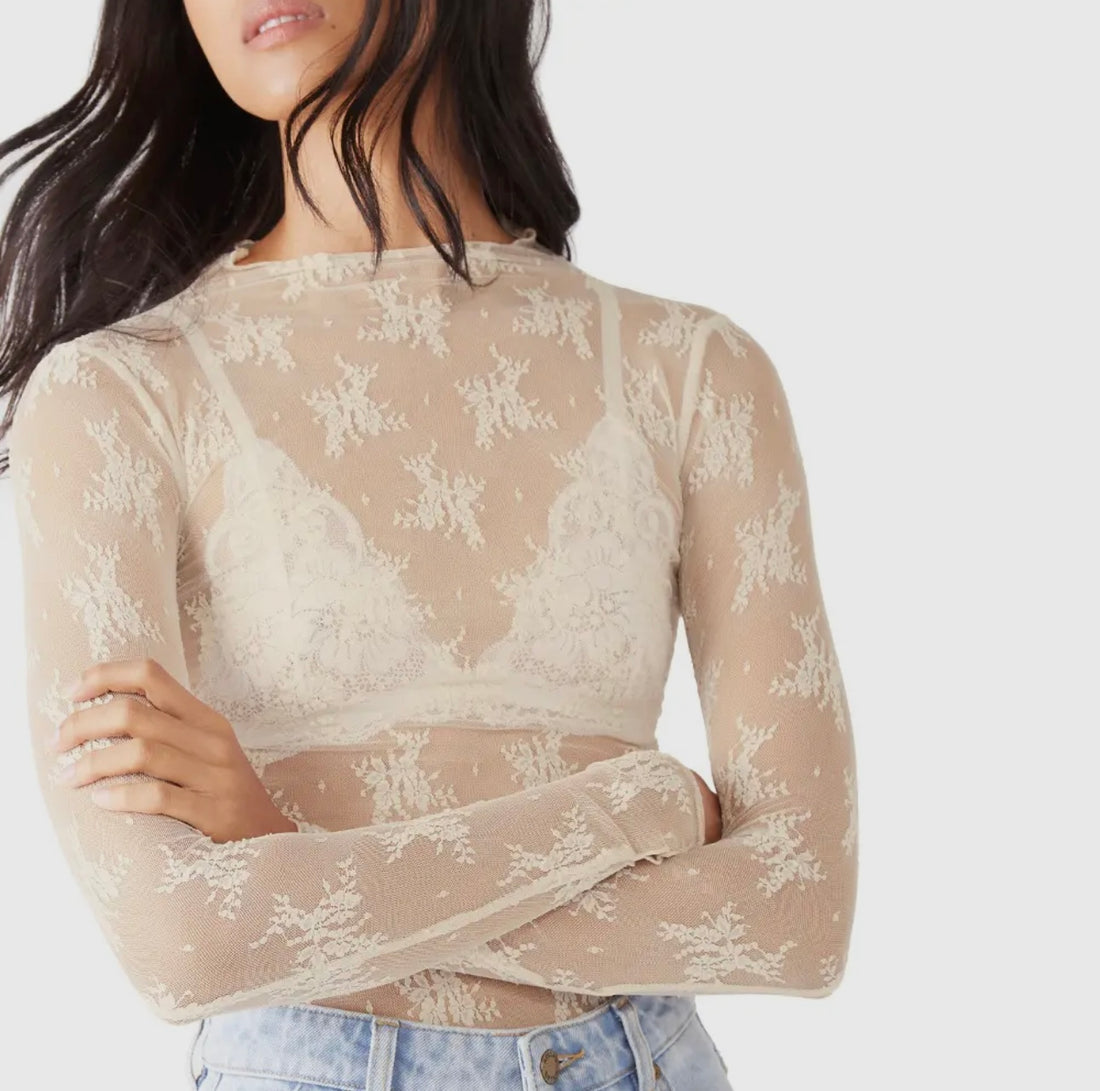 Asheer Sheer Lace Sexy Top