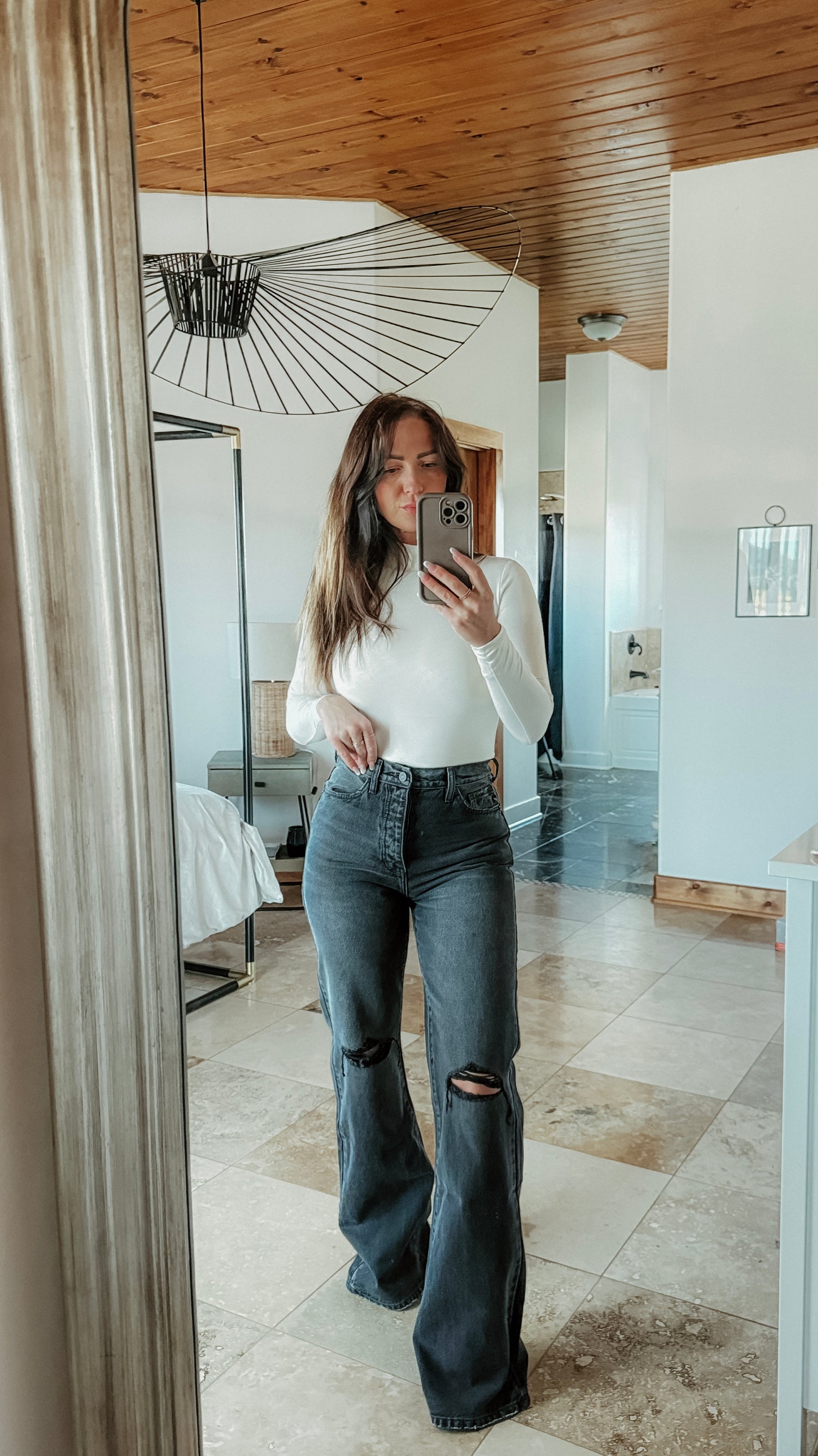 Gray Ultra High Rise Jeans (34&quot; INSEAM)